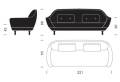 Sofa FAVN JH3 FRITZ HANSEN tapicerka STEELCUT TRIO