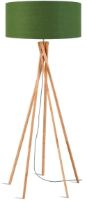 LAMPA PODŁOGOWA KILIMANJARO BAMBUS 129CM/ ABAŻUR 60X30CM, LNIANY ZIELEŃ LASU  GOOD&MOJO