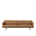 OUTLINE SOFA SILK LEATHER 220cm COGNAC MUUTO 