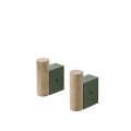 Wieszak Attach 2 sztuki oak/dark green Muuto  