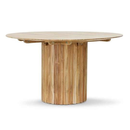 Okrągły stół filarowy z drewna tekowego 140cm HK LIVING 