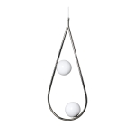 Lampa wisząca Pearls 65 Shiny Nickel/Opal Glass Pholc