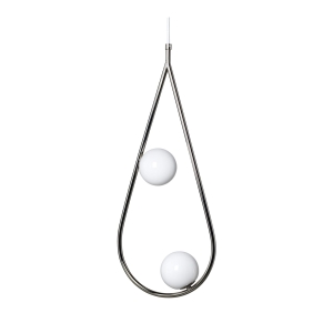 Lampa wisząca Pearls 65 Shiny Nickel/Opal Glass Pholc