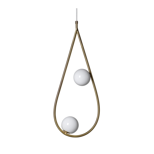 Lampa wisząca Pearls 65 Brushed brass/Opal Glass Pholc 