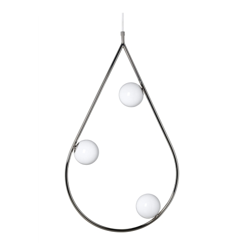 Lampa wisząca Pearls 80 shiny nickel/opal glass Pholc