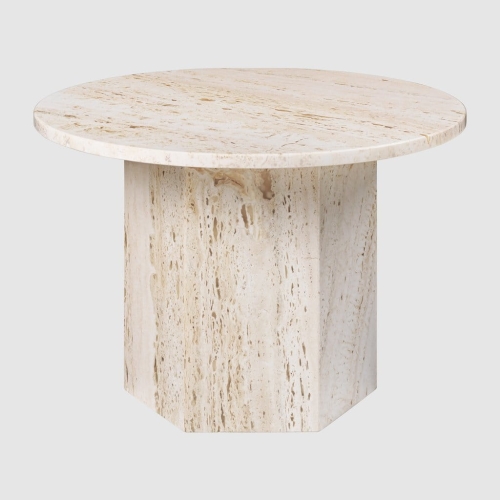 Stolik kawowy Epic 60cm white travertine Gubi  