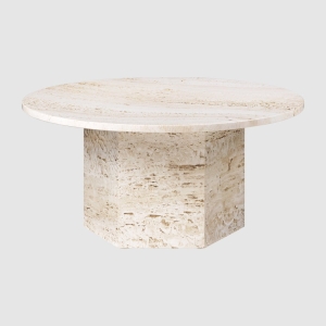 Stolik kawowy Epic 80cm white travertine Gubi  
