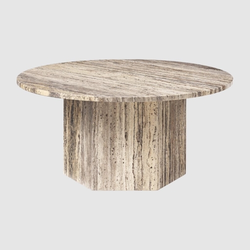 Stolik kawowy Epic 80cm grey travertine Gubi   
