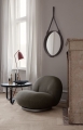 Stolik kawowy Adnet circular black leather 70cm Gubi