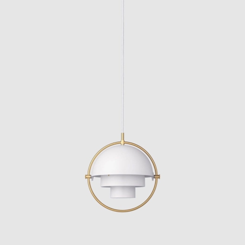 Lampa wisząca Multi-Lite Small Brass/White Semi Matt Gubi