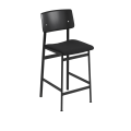 Hoker Loft 65cm tapicerowany Steelcut 190 - Black/Black Muuto  