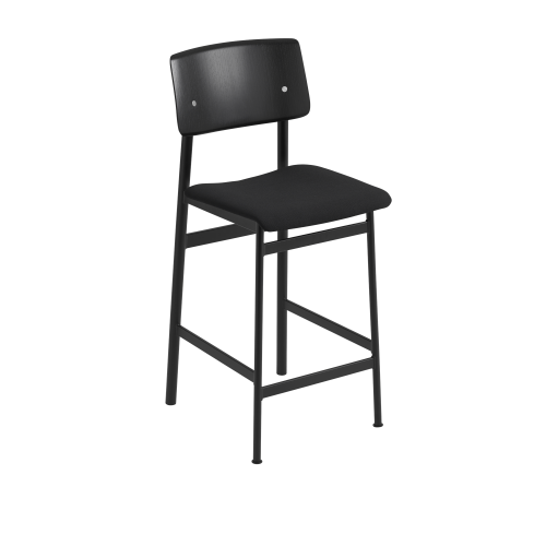 Hoker Loft 65cm tapicerowany Steelcut 190 - Black/Black Muuto  
