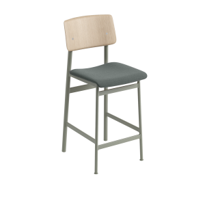 Hoker Loft 65cm tapicerowany Steelcut Trio 966 - Dusty Green/Oak Muuto  