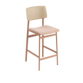 Hoker Loft 65cm tapicerowany Steelcut Trio 515 - Dusty Rose/Oak Muuto  