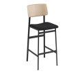 Hoker Loft 75cm tapicerowany Steelcut 190 - Black/Oak 