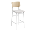 Hoker Loft 75cm tapicerowany Steelcut Trio 205 - White/Oak Muuto