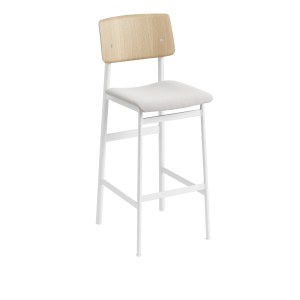 Hoker Loft 75cm tapicerowany Steelcut Trio 205 - White/Oak Muuto