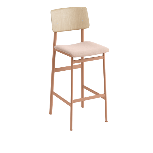 Hoker Loft 75cm tapicerowany Steelcut Trio 515 - Dusty Rose/Oak Muuto
