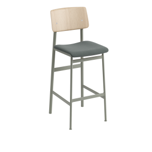 Hoker Loft 75cm tapicerowany Steelcut Trio 966 - Dusty Green/Oak Muuto 