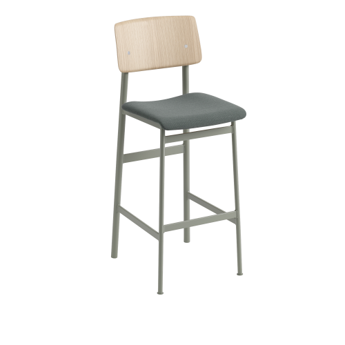 Hoker Loft 75cm tapicerowany Steelcut Trio 966 - Dusty Green/Oak Muuto 