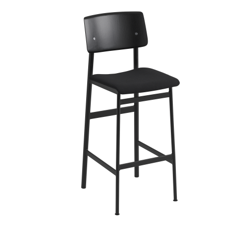Hoker Loft 75cm tapicerowany Steelcut 190 - Black/Black Muuto  