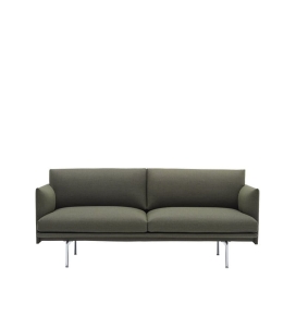 Sofa 2 -osobowa Outline Polished Aluminium/Remix Muuto 