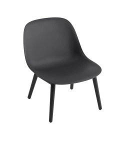 Krzesło Fiber lounge wood base Black/Black Muuto 