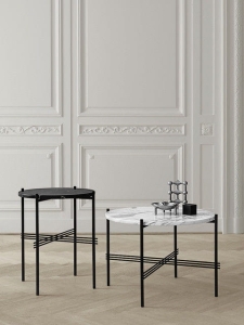 Stolik TS table S Glass / Marble średnica 40cm GUBI