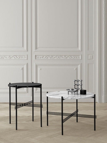 Stolik TS table S Glass / Marble średnica 40cm GUBI