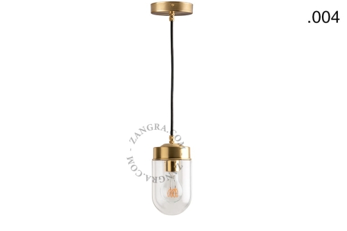 Lampa wisząca brass 004 clear glass Zangra