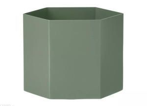 Doniczka Hexagon X-LARGE dusty green Ferm Living - ostatnie sztuki 