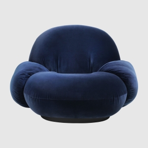 Fotel Pacha z podłokietnikami Black semi matt Gubi