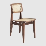 Krzesło C-Chair Dining French Cane American Walnut Oiled Base Gubi