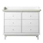 Komoda dziecięca Seaside z 6 szufladami z przewijakiem biała OLIVER FURNITURE