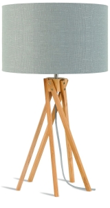 LAMPA STOŁOWA KILIMANJARO 5-NOŻNA 34CM/ ABAŻUR 32X20CM, LNIANY JASNOSZARY GOOD&MOJO