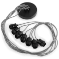 LAMPA WISZĄCA AMAZON, 7 ABAŻURÓW, CZARNA, ROZMIAR S GOOD&MOJO