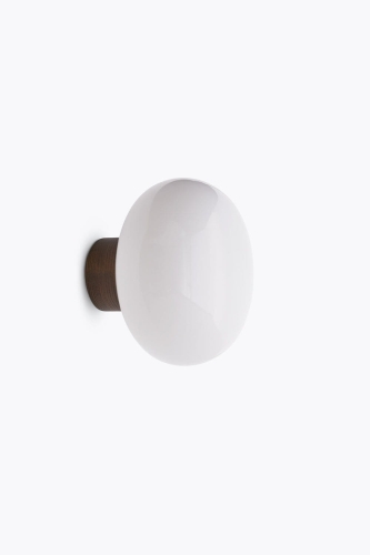 Kinkiet Karl-Johan Smoked Oak w. White Opal Glass New Works 