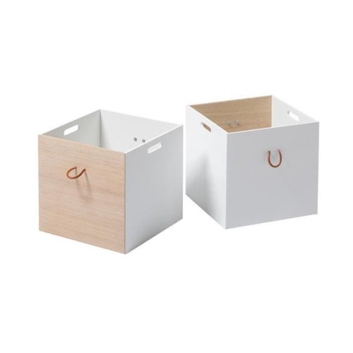 Szuflady pudełka Boxes Wood 2 lub 3 sztuki white/oak Oliver Furniture