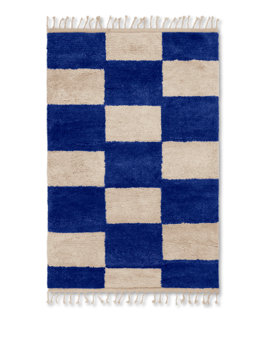 Dywan Mara Knotted Bright Blue/Off-White  120 x 180 Ferm Living