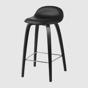 Stołek GUBI 3D tapicerowany front Wood Base 65
