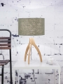 LAMPA STOŁOWA ANNAPURNA TRÓJNOŻNA 30CM/ABAŻUR 32X20CM,LNIANY ZIELEŃ LASU	GOOD&MOJO