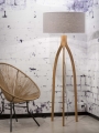 LAMPA PODŁOGOWA ANNAPURNA BAMBUS 3-NOŻNA 128CM/ABAŻUR 60X30CM, LNIANY JASNOSZARY  GOOD&MOJO