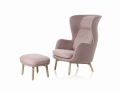 Fotel Ro ™ Wingback Ro + podnóżek Fritz Hansen  