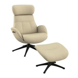 Fotel Wypoczynkowy Elegant Z Podnóżkiem Sandy Beige Flexlux