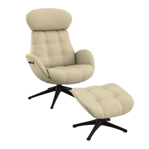 Fotel Wypoczynkowy Chester Z Podnóżkiem Copparo Sandy Beige Flexlux