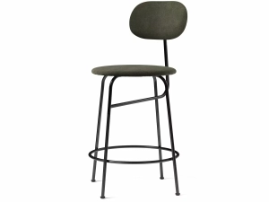 Krzesło Afteroom Plus, Counter Chair, Steel Base, Seat Height 63,5 cm, Upholstered Seat and Back PC2T Black Base, EU/CAL117 Foam,0961 Fiord Green/Grey,Fiord, Kvadrat