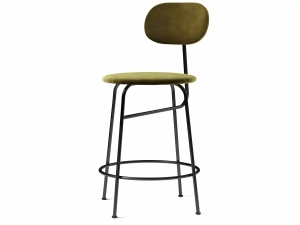 Krzesło Afteroom Plus, Counter Chair, Black Steel Base, Seat Height 63,5 cm, Upholstered Seat and Back City Velvet CA7832/031 (Green) ,EU/CAL117 Foam