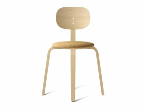Krzesło Afteroom Plywood, Natural Oak Base, Natural Oak Back, Upholstered Seat Moss 022, Menu