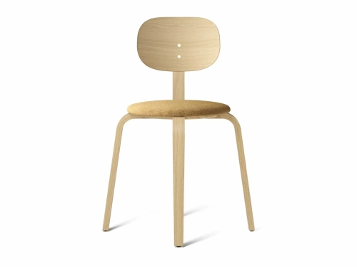 Krzesło Afteroom Plywood, Natural Oak Base, Natural Oak Back, Upholstered Seat Moss 022, Menu