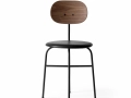 Krzesło Afteroom Plus, Dining Chair, Black Steel Base, Walnut Back, Upholstered Seat Shade 20296, Menu